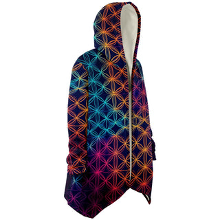 RAINBOW FLOWER Microfleece Cloak | ACIDMATH AI