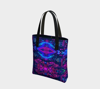 CYBER LIPS TOTE BAG | ACIDMATH AI
