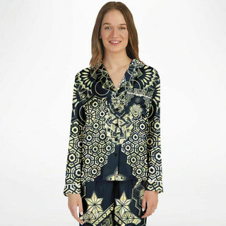 GEOMETRIC GOLD Women's Satin Pajamas - MIL ET UNE