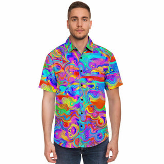 FLORAL TRIP Short Sleeve Button Down Shirt - AOP | ARTDESIGNWORKS
