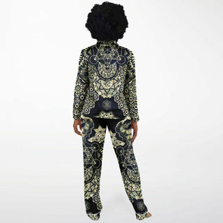 GEOMETRIC GOLD Women's Satin Pajamas - MIL ET UNE