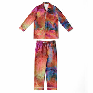 FIBRES Men's Satin Pajamas - ACIDMATH AI