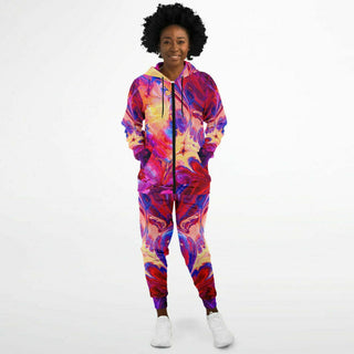 MAGENTA FLOWER Fashion Ziphoodie & Jogger - AOP | ARTDESIGNWORKS
