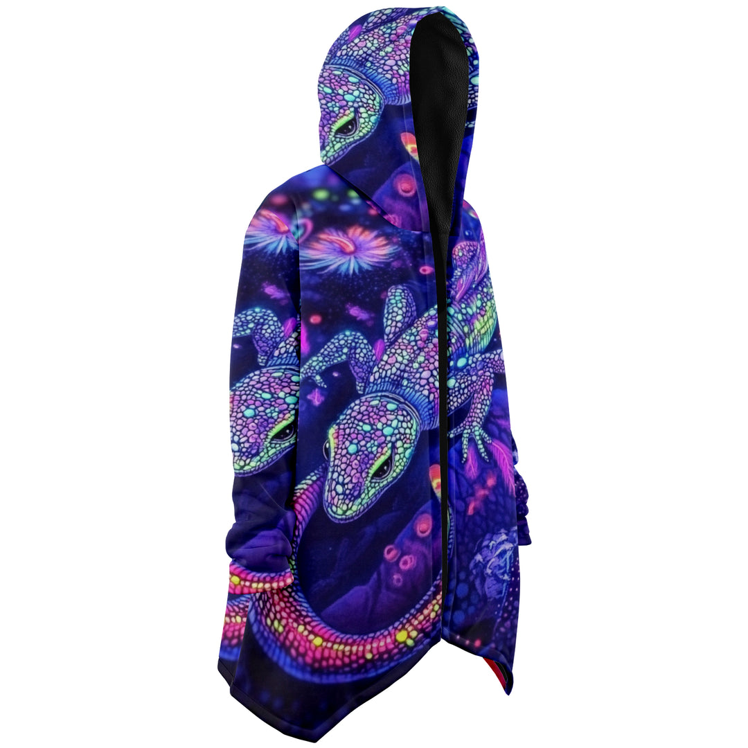 TRIP LIZARD Microfleece Cloak WITH BLACK FUR - ACIDMATH AI