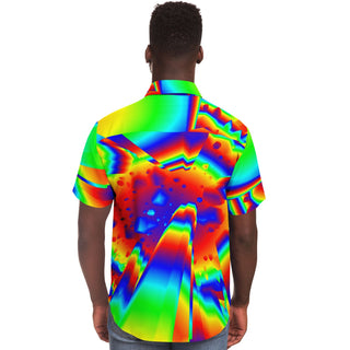 CONTRAST COLORS Short Sleeve Button Down Shirt - ROBERT HRUSKA