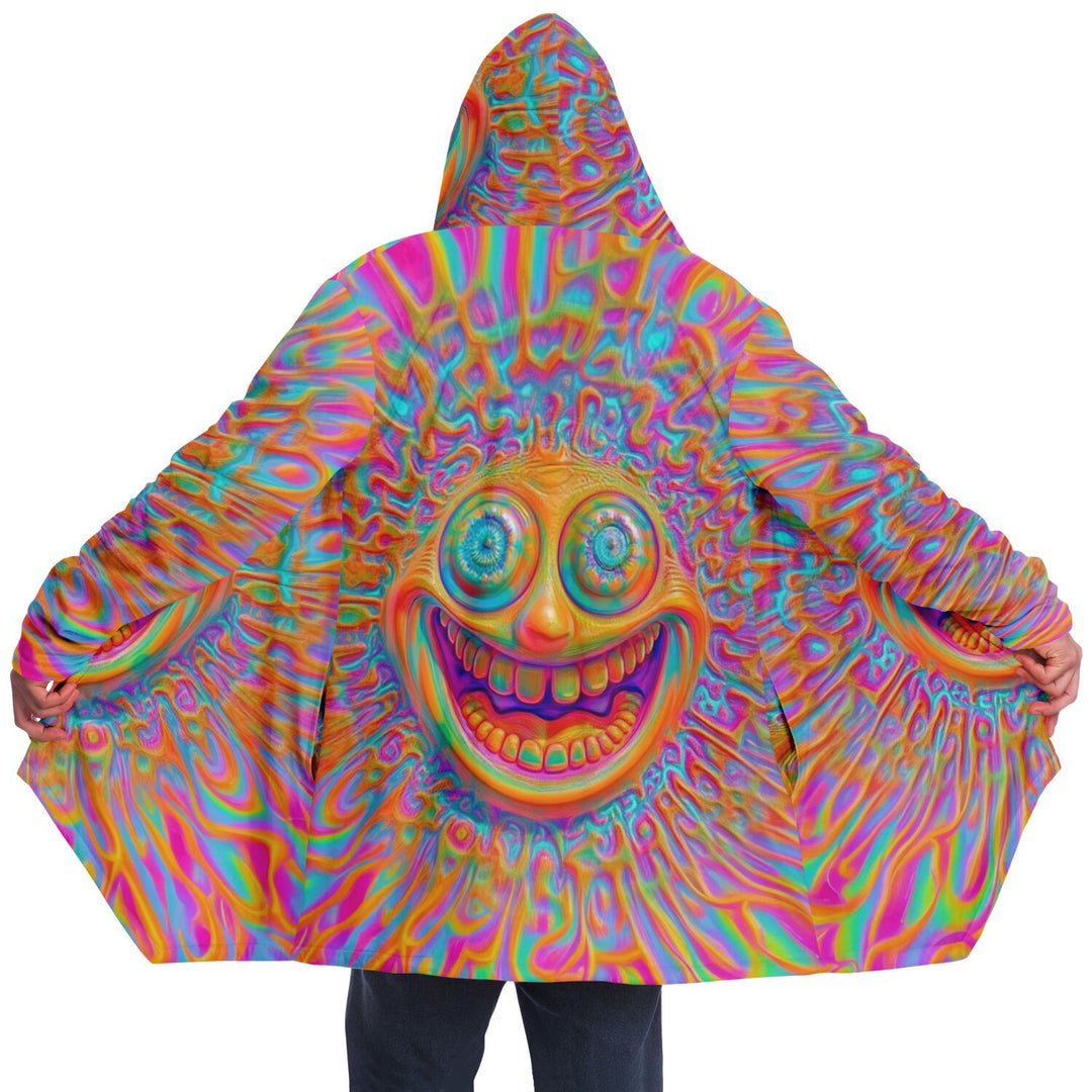 SMILEY FACE Microfleece Cloak - ACIDMATH AI