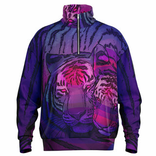 TIGER LOVE Heavyweight Oversized Quarter Zip Sweatshirt - PHAZED