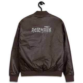 ACIDMATH Leather Bomber Jacket