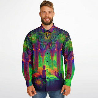 Long Sleeve Button Down Shirt - AOP