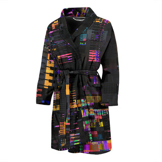 ORANGE GLITCH MENS BATH ROBE | HUBERT S