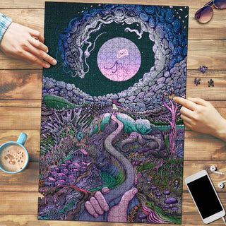 🌌🌀 The Girl with the Paper Kite KaleidoQuest Wooden Jigsaw Puzzle | POLARIS