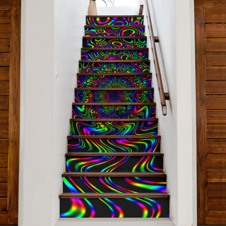 Fractal River Remix STAIR STICKERS | Psychedelic Pour House