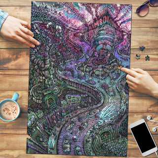 🌌🌀 Limbo Lounge KaleidoQuest Wooden Jigsaw Puzzle | POLARIS