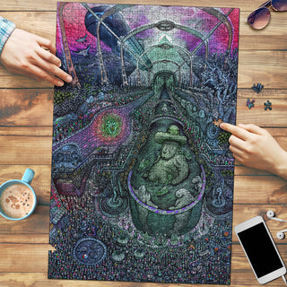 🌌🌀 King Manatee KaleidoQuest Wooden Jigsaw Puzzle | POLARIS