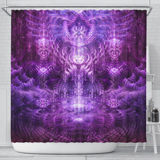 Celestial Judgement - Magenta | Shower Curtain | POLARIS