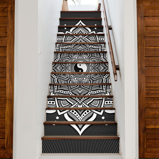 YIN YANG MANDALA STAIR STICKERS | BROCK SPRINGSTEAD