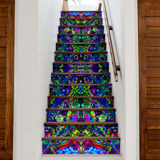 GLITCH PORTAL STAIR STICKERS | PSYCHEDELIC POUR HOUSE