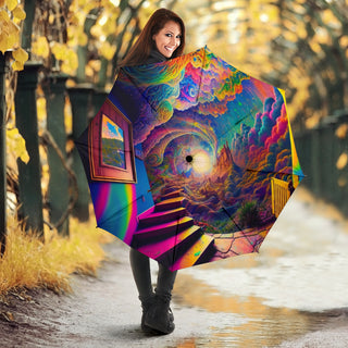RAINDBOW STAIRWELL UMBRELLA | ACIDMATH AI
