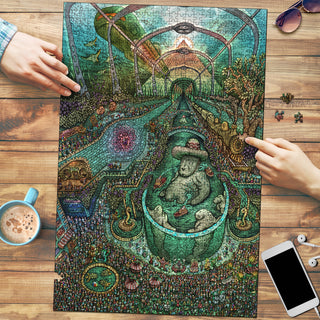 🌌🌀 King Manatee KaleidoQuest Wooden Jigsaw Puzzle | POLARIS