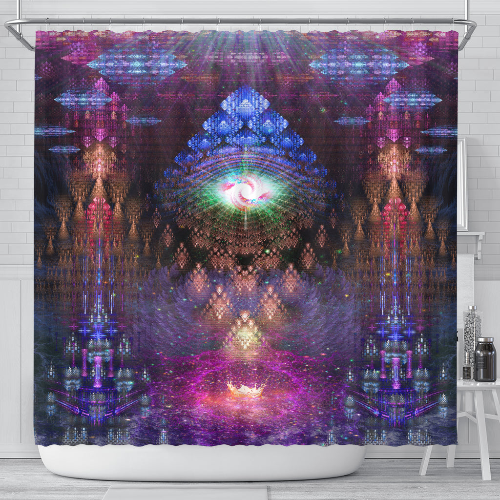 Fractal Gateway - Purple | Shower Curtain | POLARIS