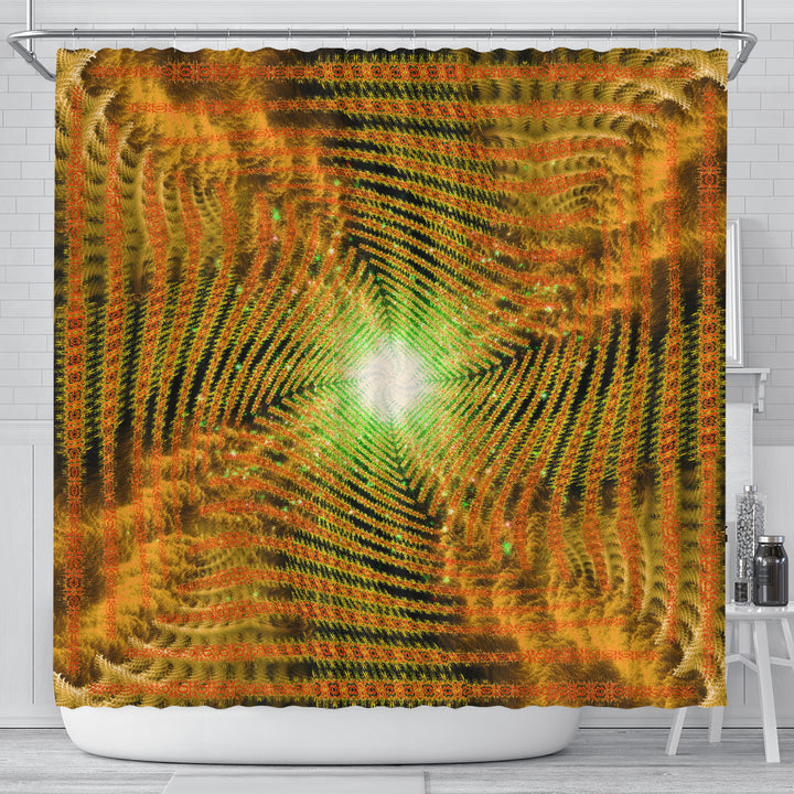 Infinity Warp - Orange | Shower Curtain | POLARIS