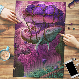 🌌🌀 Flight of the Whale KaleidoQuest Wooden Jigsaw Puzzle | POLARIS
