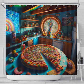 PIZZA SLICE Shower Curtain | Acidmath AI