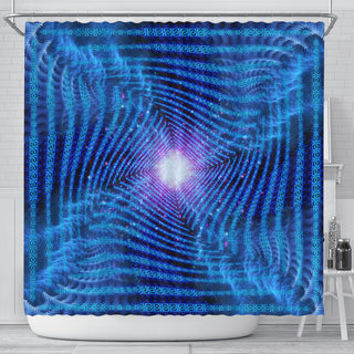 Infinity Warp - Blue | Shower Curtain | POLARIS