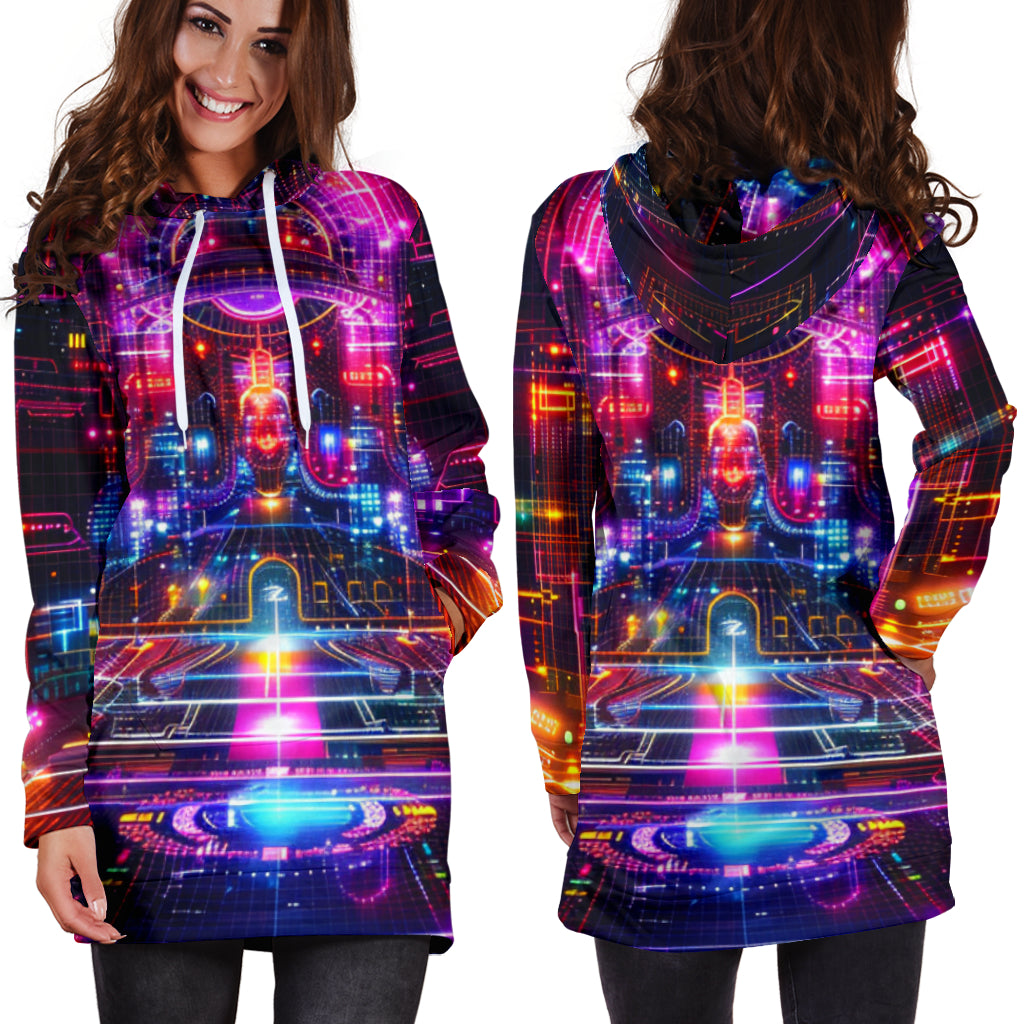 LIGHTBRITE HOODIE DRESS | ACIDMATH AI