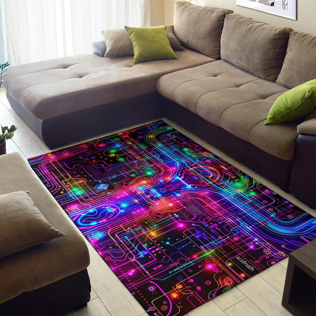 TRIPPY GRID RUG | ACIDMATH AI