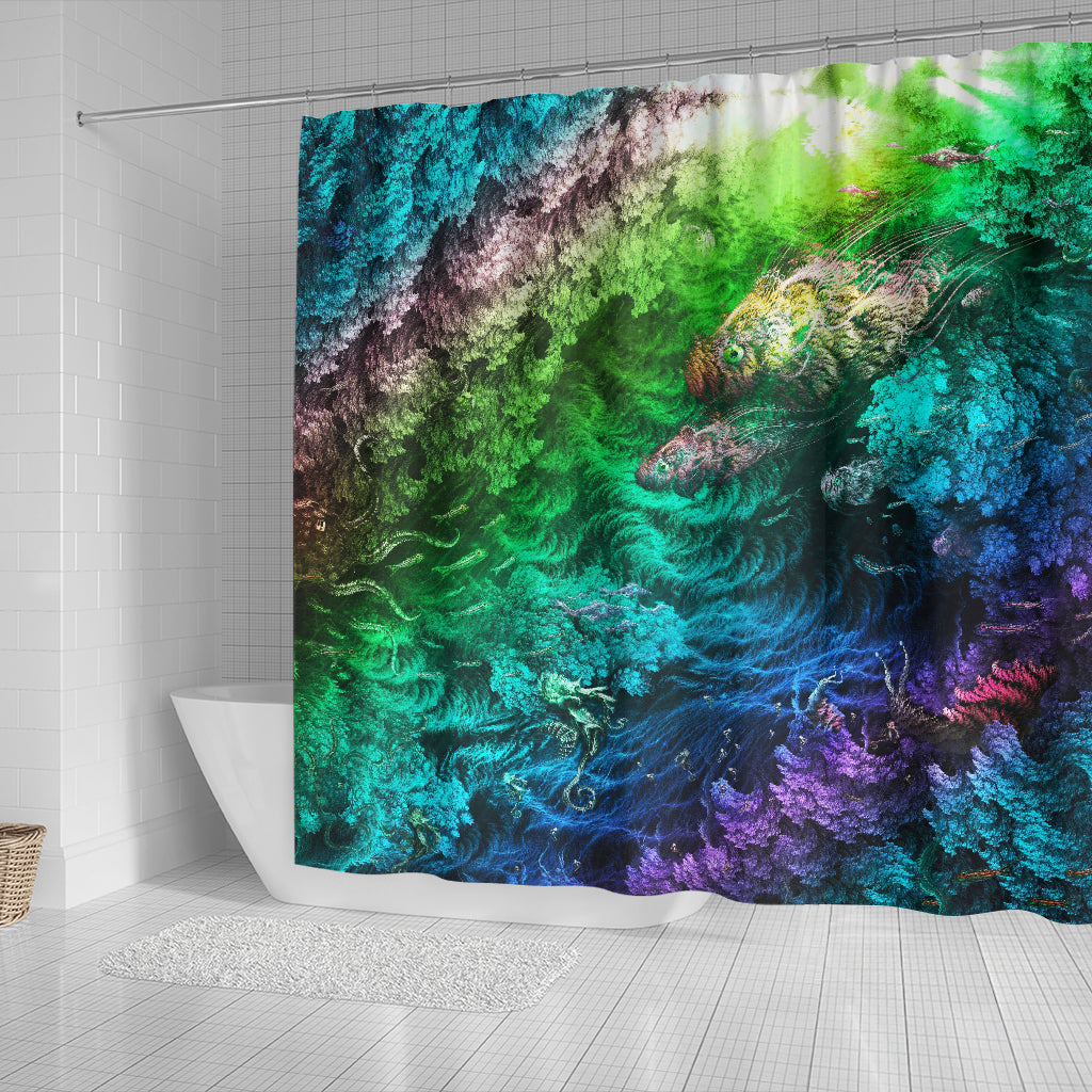 Psychedelic Aquarium | Shower Curtain | POLARIS