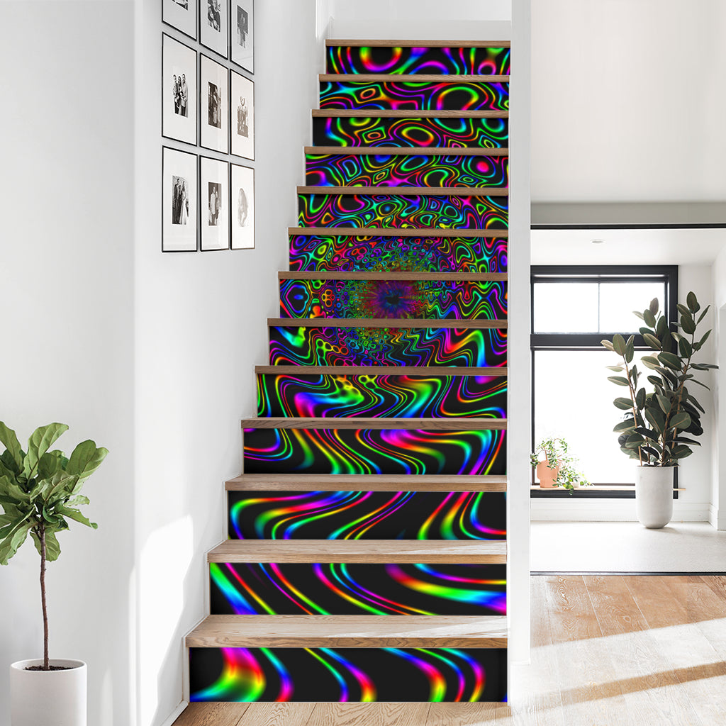 Fractal River Remix STAIR STICKERS | Psychedelic Pour House