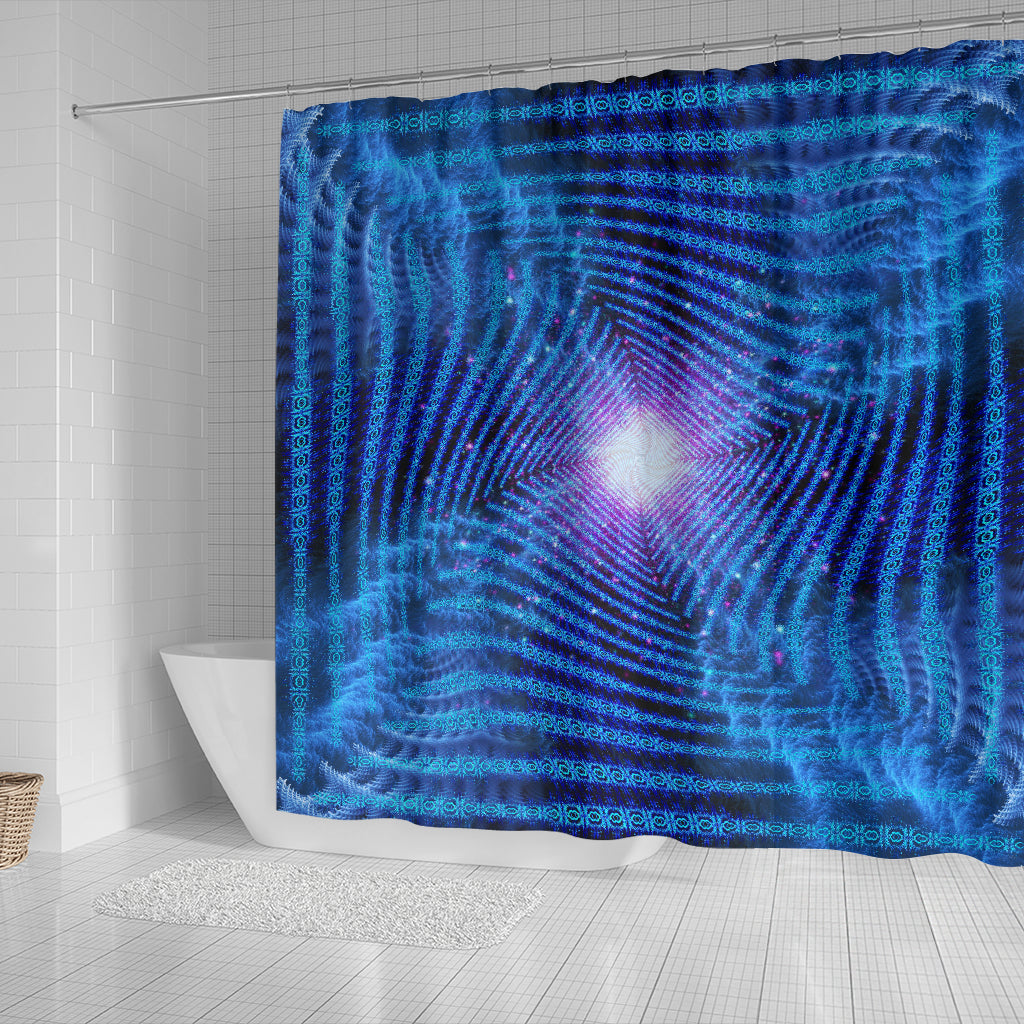 Infinity Warp - Blue | Shower Curtain | POLARIS