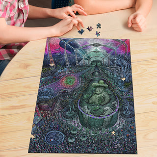 🌌🌀 King Manatee KaleidoQuest Wooden Jigsaw Puzzle | POLARIS