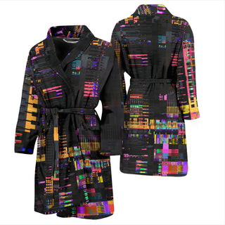 ORANGE GLITCH MENS BATH ROBE | HUBERT S
