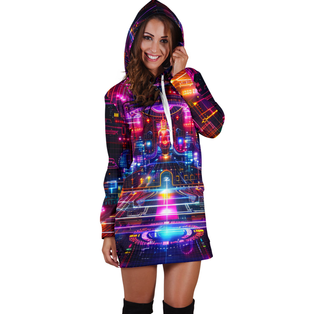 LIGHTBRITE HOODIE DRESS | ACIDMATH AI