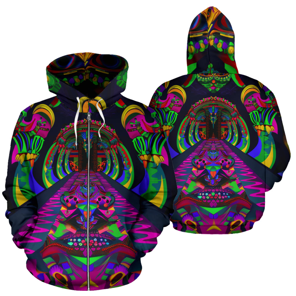 DMT JESTER ZIPPER HOODIE | ACIDMATH AI