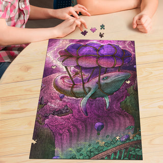 🌌🌀 Flight of the Whale KaleidoQuest Wooden Jigsaw Puzzle | POLARIS