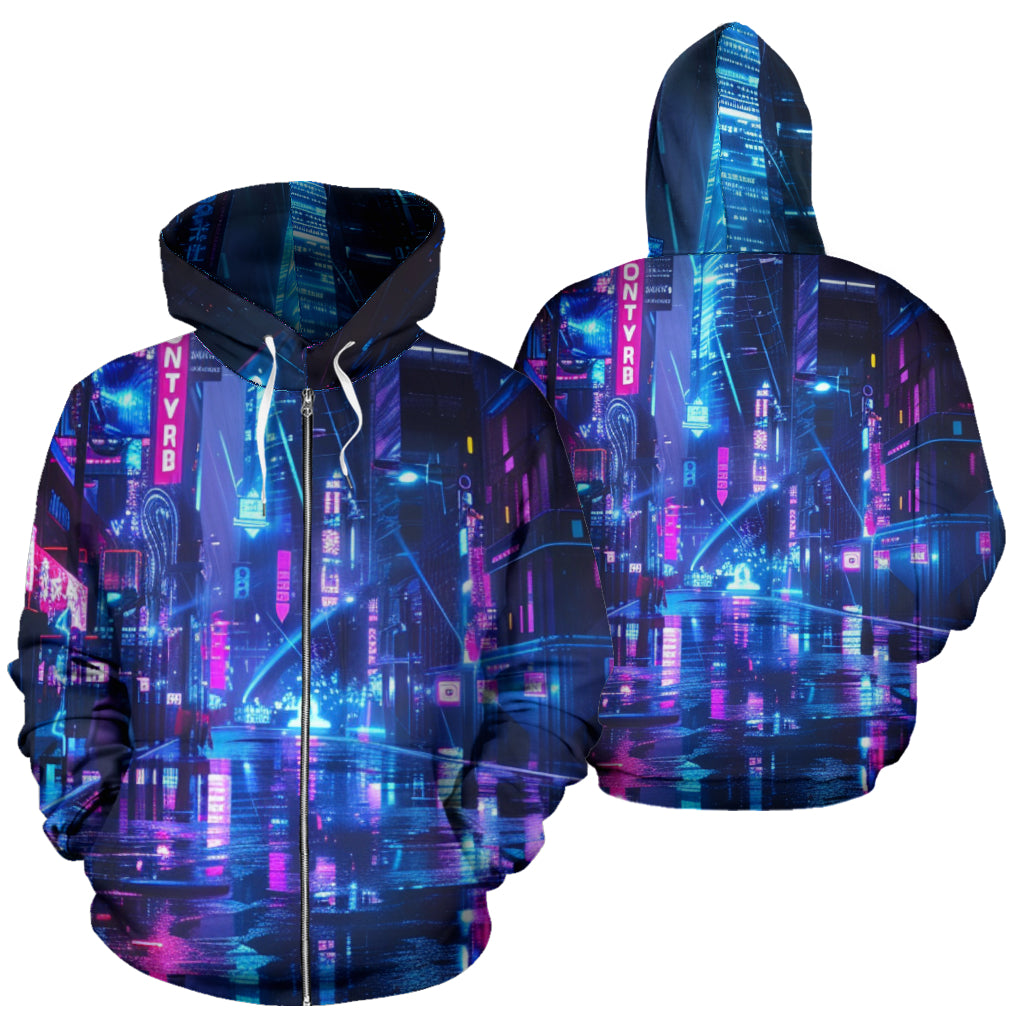 NIGHTLIFE ZIPPER HOODIE | ACIDMATH AI