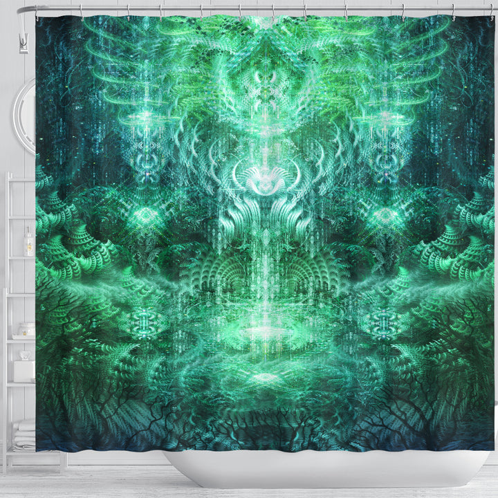 Celestial Judgement - Blue | Shower Curtain | POLARIS