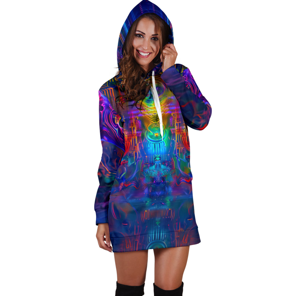 MIDNIGHT VISION HOODIE DRESS | ACIDMATH AI