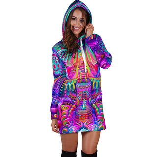 GROOVY BERRIES HOODIE DRESS | ACIDMATH AI