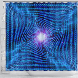 Infinity Warp - Blue | Shower Curtain | POLARIS
