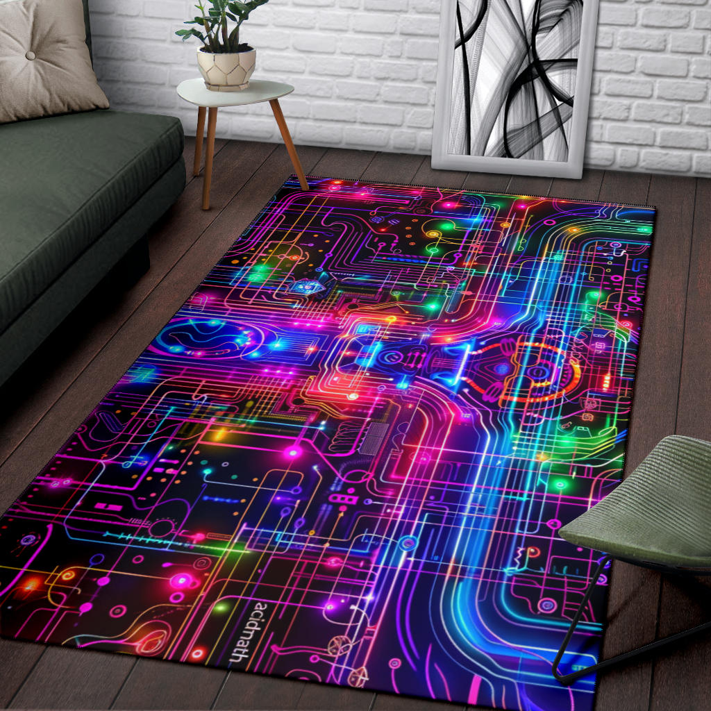 TRIPPY GRID RUG | ACIDMATH AI