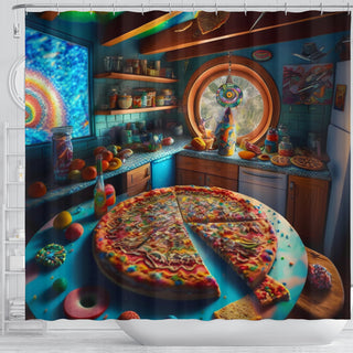 PIZZA SLICE Shower Curtain | Acidmath AI