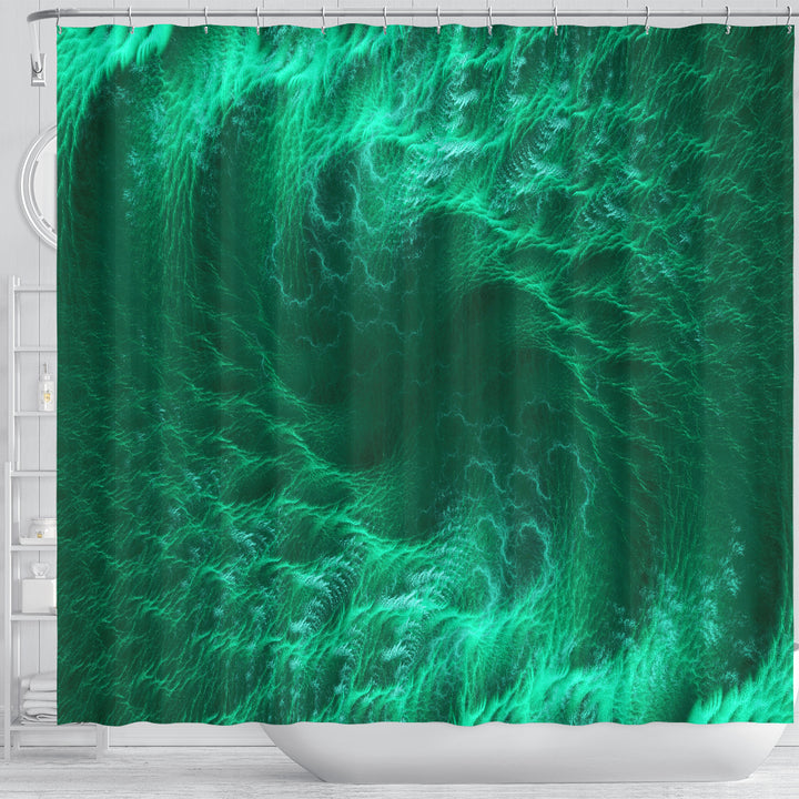 Jade Vortex | Shower Curtain | POLARIS