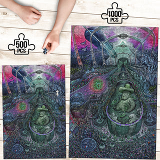 🌌🌀 King Manatee KaleidoQuest Wooden Jigsaw Puzzle | POLARIS