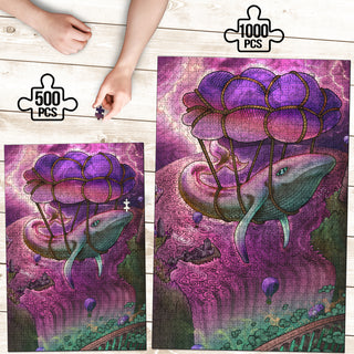 🌌🌀 Flight of the Whale KaleidoQuest Wooden Jigsaw Puzzle | POLARIS