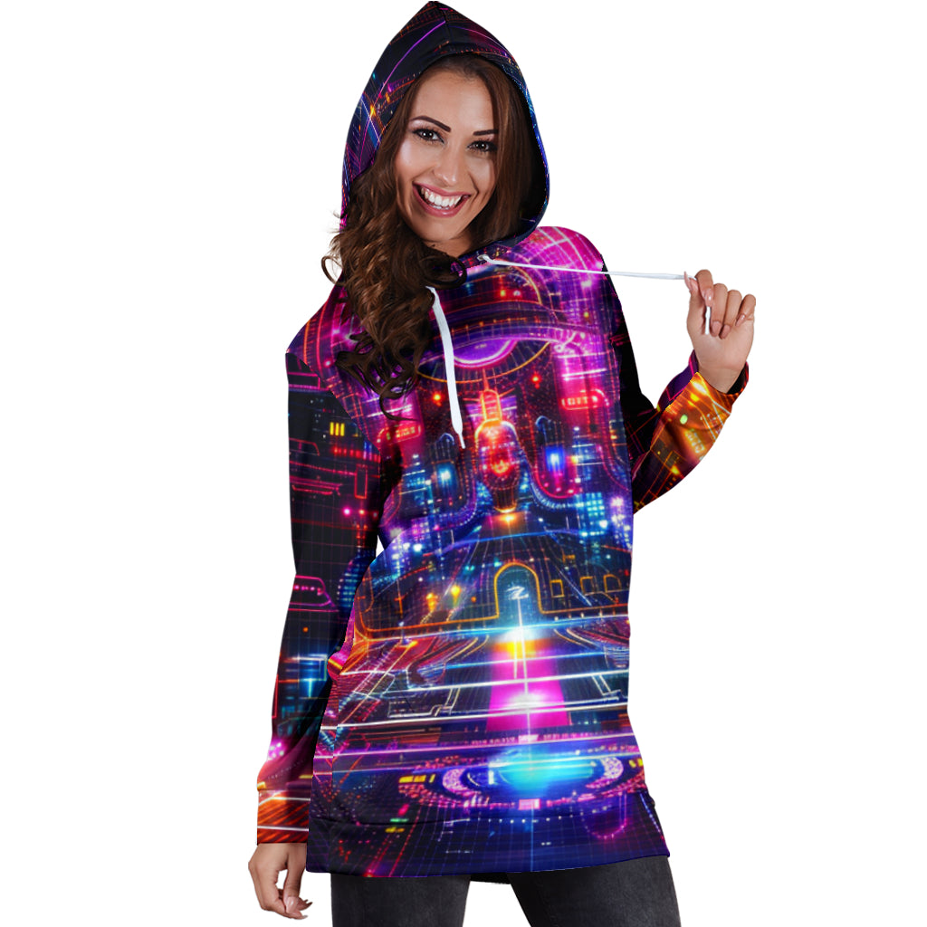 LIGHTBRITE HOODIE DRESS | ACIDMATH AI