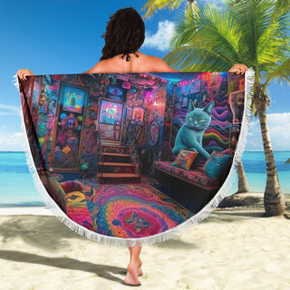 KITTY TRIP HOUSE BEACH BLANKET | ACIDMATH AI